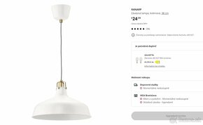 Ikea RANARP závesná lampa (úplne nová) - 5