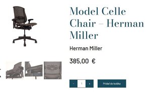 Kvalitná kancelárska stolička Herman Miller nosnosť 160kg - 5