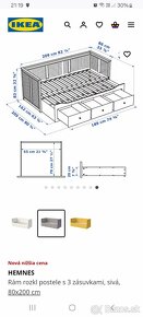 Rozkladacia posteľ Hemnes ikea sivá - 5