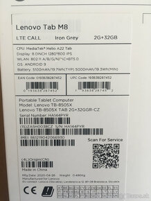 Tablet Lenovo 8" Tab M8 HD LTE Iron Grey 2G + 32GB - 5