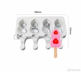 Silikónové formy na nanuky 4 kusové + paličky - 5