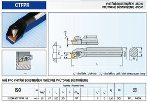 Vnútorný nôž na sústruženie D25 PRAMET  S25R - CTFPR 16 - 5