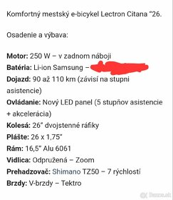 Predám elektrobicykel Lectron citana - 5