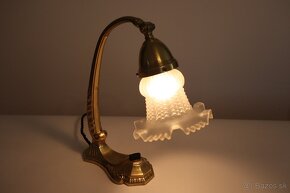 Starožitná mosadzná stolová lampa. - 5