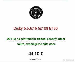 Predám oceľové disky ET50 - 5