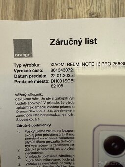 Predám Xiaomi redmi note 13 pro 5g 8/256gb black nový - 5