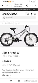 Predám kvalitný detský bicykel specialized hotrod 20" kolesá - 5