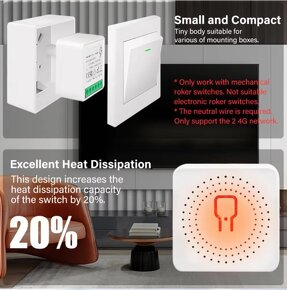 Smart wifi mini spínač 16A - 5