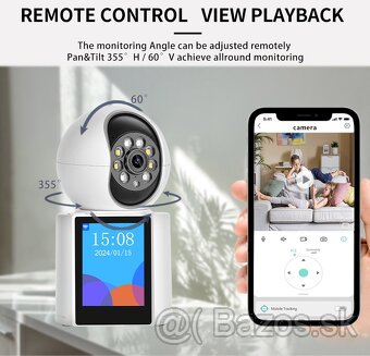 Vnútorná Wifi IP kamera s displejom 3Mpx,360°,4x zoom,4 diód - 5