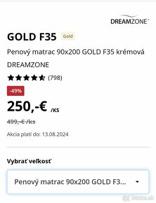 Nové, zabalené matrace DREAMZONE GOLD, F35 - 5