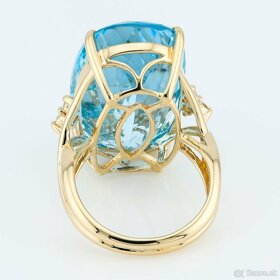 Extravagantný 14ct zlatý prsteň Blue Topaz 34.57ct - 5