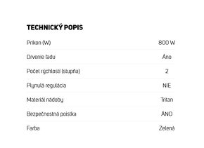 Predám automatický mixér na smoothie SENCOR SBL 7171GR - 5