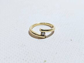 14k zlatý prsteň 0,13ct ✨✨✨ - 5