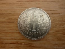 R-U vzácnejšia 1 koruna 1901 v krásnom zberateľskom stave - 5