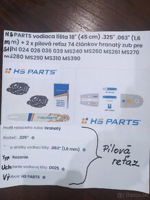 Vodiaca lišta HS PARTS plus reťaze - 5