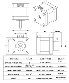 Krokový motor NEMA17 17HS4401 - 5