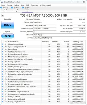 Pevny disk 2.5" Toshiba 500GB - 5