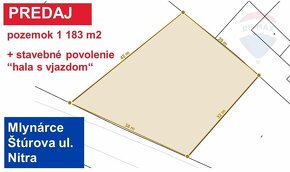 Predaj pozemok 1 183 m2  a "stavebné povolenie haly" v Nitre - 5