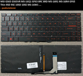 Klavesnice HP: CQ58 630 635 250/8560P 6560/G6-2000/MSI GS65 - 5