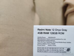 Xiaomi Redmi Note 12 - 5G.  4gb/128gb.  Tmavá metalíza. - 5