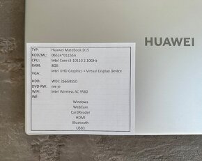 Huawei Matebook D15, I3 10110, 2,1Ghz, 8GB/256GB, ZARUKA - 5