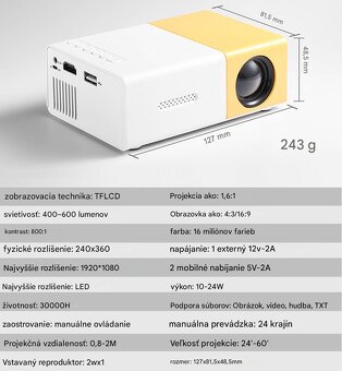 Prenosný Mini LED Projektor - 5