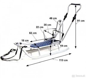 Detské sánky + fusak + polohovatelná rukoväť - 5