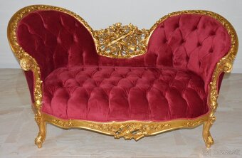 Zámecké řezbované sofa - čalouněné - 5