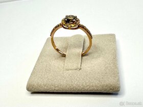 Zásnubný prsteň z ružového 14ct zlata s 1.11ct diamantami - 5