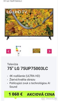 
75" smart 4k televízor LG 189cm - 5