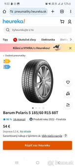 4ks NOVÉ 185/60 R15 BARUM - zimné pneumatiky - 5