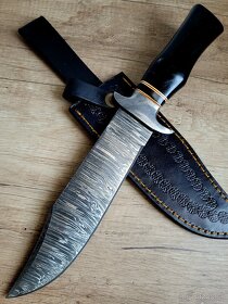 lovecký Damaškový nôž 33 cm BOWIE, ručně vyroben + pouzdro - 5