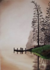 Ručne maľovaný obraz - Stromy - 5