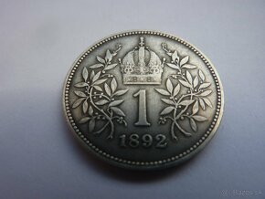 R-U vzácna 1 koruna 1892 bz vo veľmi peknom stave - 5