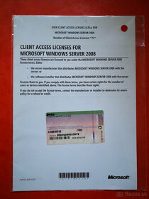 Predám CAL 5 clients pre Windows server 2008/2008 R2 - 5