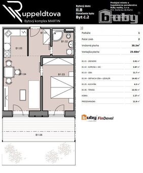 Na predaj 2 izbový byt s predzáhradkou, č. IIB_2B, v novosta - 5