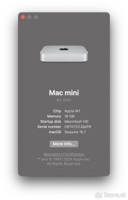 Predám Apple Mac mini M1 16GB 516GB - 5