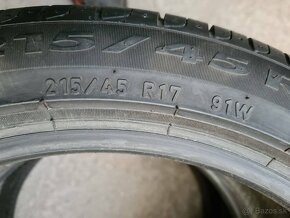 215/45r17 letné 2 ks PIRELLI dezén 8,1 mm DOT2018 - 5