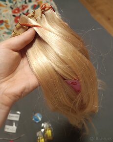 Tape in vlasy na páskach blond 40 cm - 5