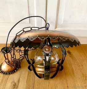 Stará krásná měděná kovaná lampa - 5