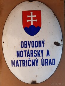 Smaltovaná ceduľa a smaltovaný  znak ČSSR - 5