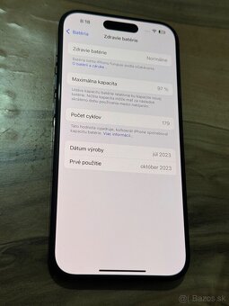 Predám Apple iPhone 15 PRO 128GB Blue Titan Minimálne známky - 5