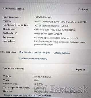 Predám herný notebook HP OMEN, 16GB RAM, WIN 11 - 5