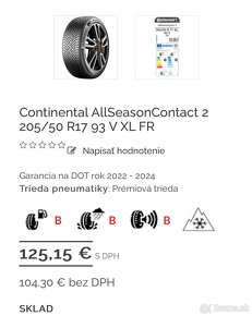 205/50 R17 93V XL celoročné CONTINENTAL - 5