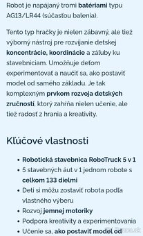 Robot-Robotická stavebnica RoboTruck 5v1 - 5