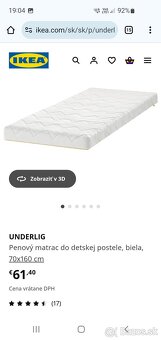 Predám detskú posteľ Kritter + matrac IKEA. - 5