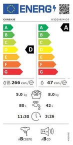 Predám novú práčku so sušičkou Gorenje W3D2A854ADS - 5