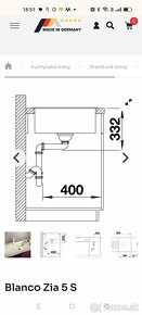 Kuchynský granitový drez blanco ZIA 5S plus batéria MIDA - 5