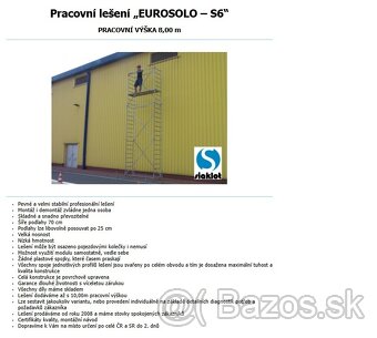 Pracovné veža / lešenie Eurosolo-S6 (pojazdné) – NOVÉ - 5