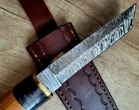samurajský Damaškový nôž TANTO 27,5 cm handmade _2 - 5